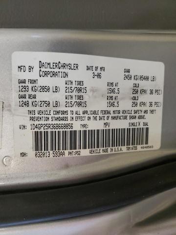 1D4GP25R36B668856 - 2006 DODGE CARAVAN SE SILVER photo 13