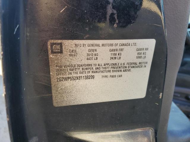 2G2WP552X81138209 - 2008 PONTIAC GRAND PRIX 黑色 照片 12