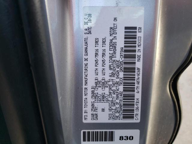 3TYSZ5AN0MT011402 - 2021 TOYOTA TACOMA ACCESS CAB ვერცხლისფერი ფოტო 12