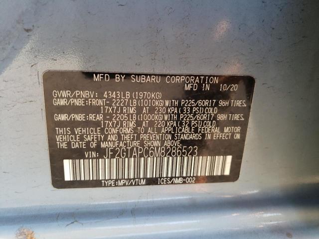 JF2GTAPC6M8286523 - 2021 SUBARU CROSSTREK PREMIUM 蓝色 照片 13