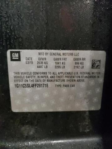 1G11C5SL4FF281718 - 2015 CHEVROLET MALIBU 1LT 黑色 照片 12