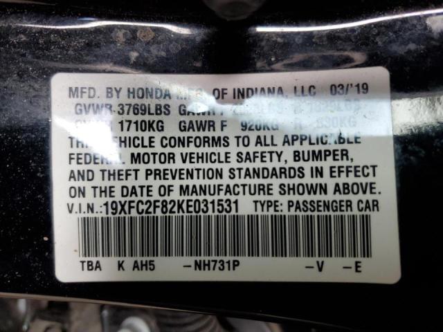 19XFC2F82KE031531 - 2019 HONDA CIVIC SPORT 黑色 照片 12