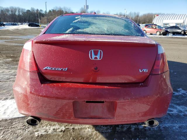 1HGCS228X8A016543 - 2008 HONDA ACCORD EXL RED photo 6