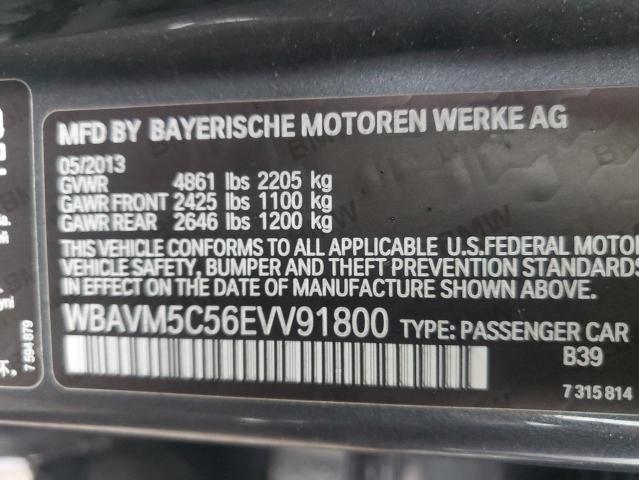 WBAVM5C56EVV91800 - 2014 BMW X1 XDRIVE35I GRAY photo 12