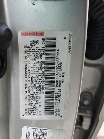 JTDBE32K520012125 - 2002 TOYOTA CAMRY LE SILVER photo 12