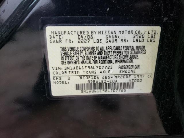 3N1AB61E98L707725 - 2008 NISSAN SENTRA 2.0 BLACK photo 12