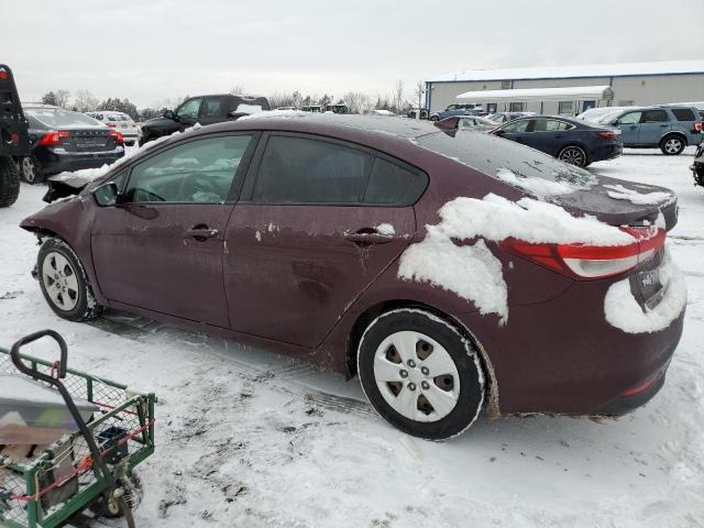 3KPFK4A74HE028359 - 2017 KIA FORTE LX MAROON photo 2