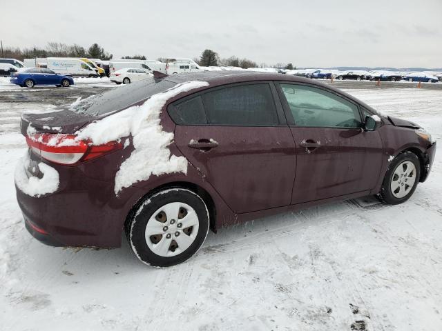 3KPFK4A74HE028359 - 2017 KIA FORTE LX MAROON photo 3