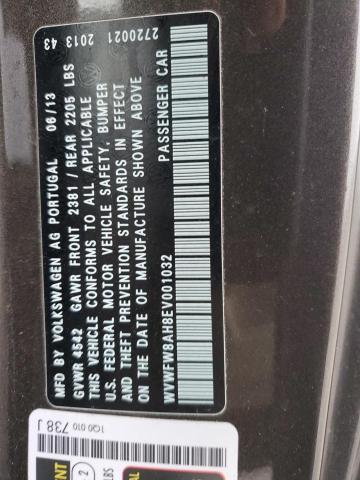 WVWFW8AH8EV001032 - 2014 VOLKSWAGEN EOS LUX 石墨色 照片 12