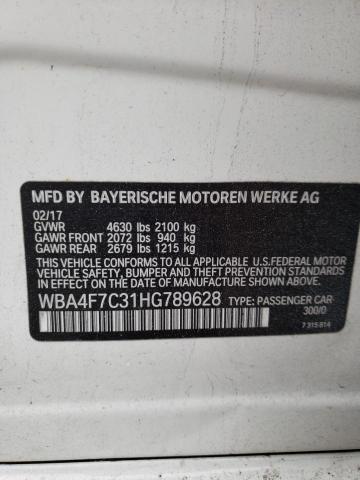 WBA4F7C31HG789628 - 2017 BMW 430I GRAN COUPE WHITE photo 12