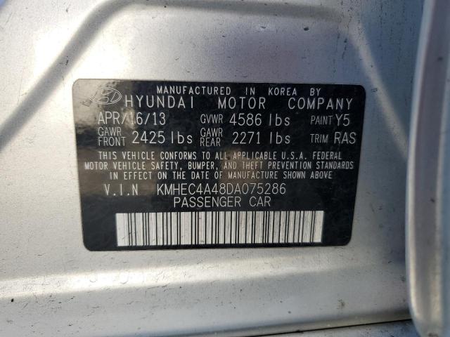 KMHEC4A48DA075286 - 2013 HYUNDAI SONATA HYBRID SILVER photo 12