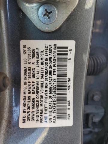 19XFA1F34BE027128 - 2011 HONDA CIVIC VP GRAY photo 13