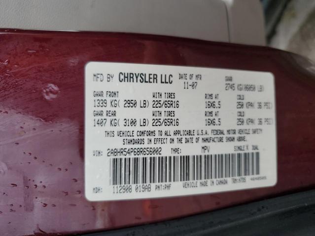 2A8HR54P68R656002 - 2008 CHRYSLER TOWN & COU TOURING 栗色 照片 13