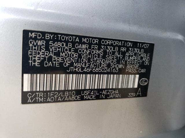 JTHGL46F685024163 - 2008 LEXUS LS 460L SILVER photo 12