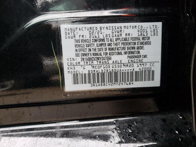 3N1AB8CV2MY247684 - 2021 NISSAN SENTRA SV BLACK photo 12