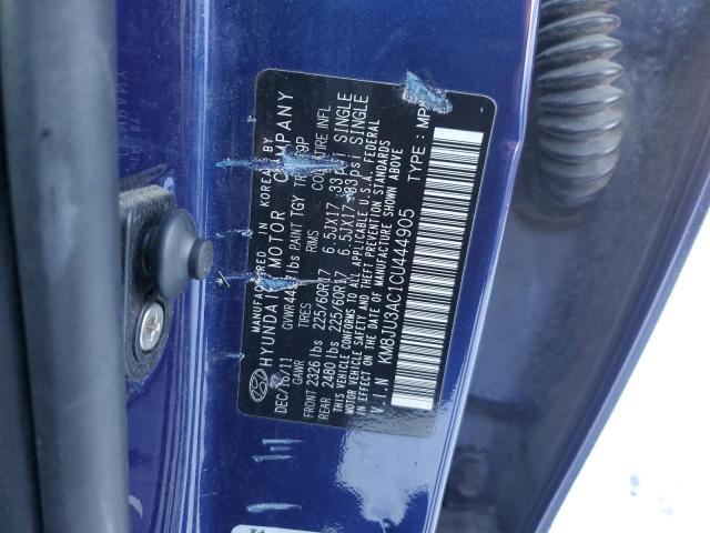 KM8JU3AC1CU444905 - 2012 HYUNDAI TUCSON GLS BLUE photo 12