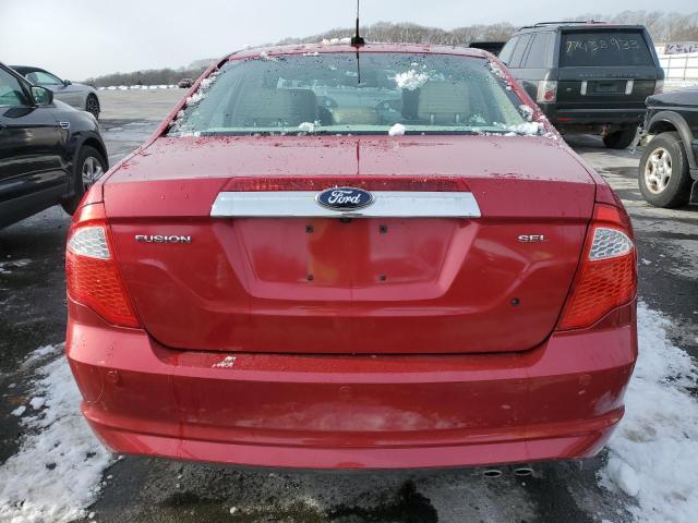 3FAHP0JA0CR314103 - 2012 FORD FUSION SEL RED photo 6