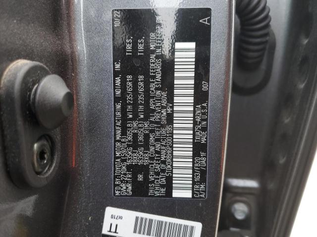 5TDKDRBH6PS001195 - 2023 TOYOTA HIGHLANDER L GRAY photo 13