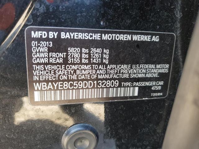 WBAYE8C59DD132809 - 2013 BMW 750 LI BLACK photo 12