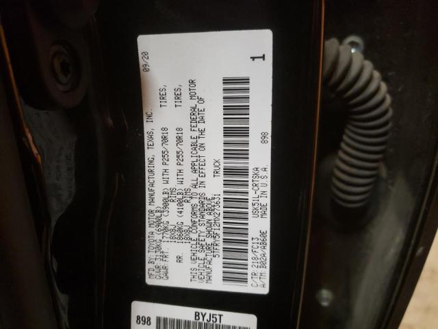 5TFRY5F12MX273631 - 2021 TOYOTA TUNDRA DOU BLACK photo 12