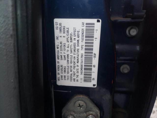 1HGCM56877A117561 - 2007 HONDA ACCORD EX BLUE photo 13