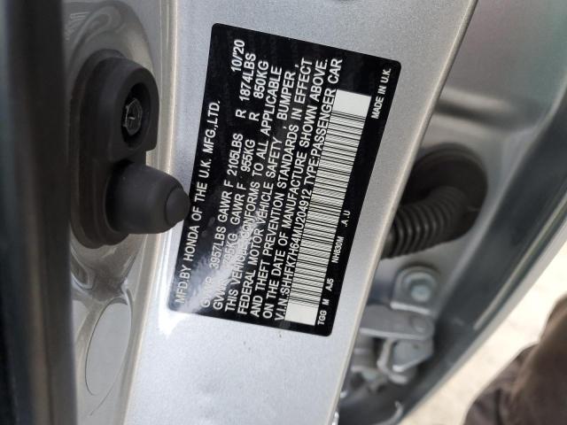 SHHFK7H64MU204912 - 2021 HONDA CIVIC EX SILVER photo 13