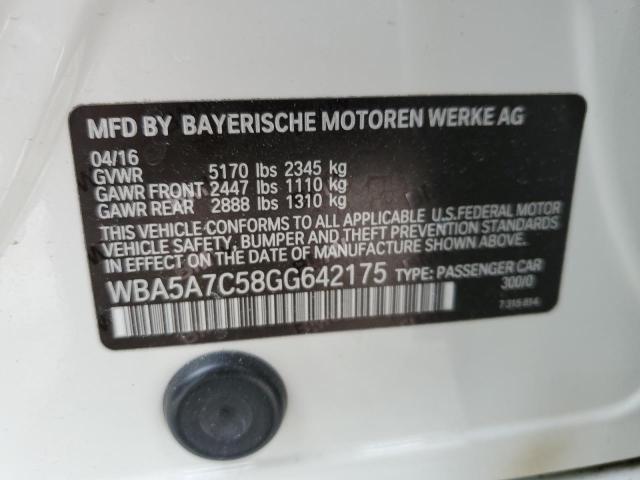 WBA5A7C58GG642175 - 2016 BMW 528 XI WHITE photo 12