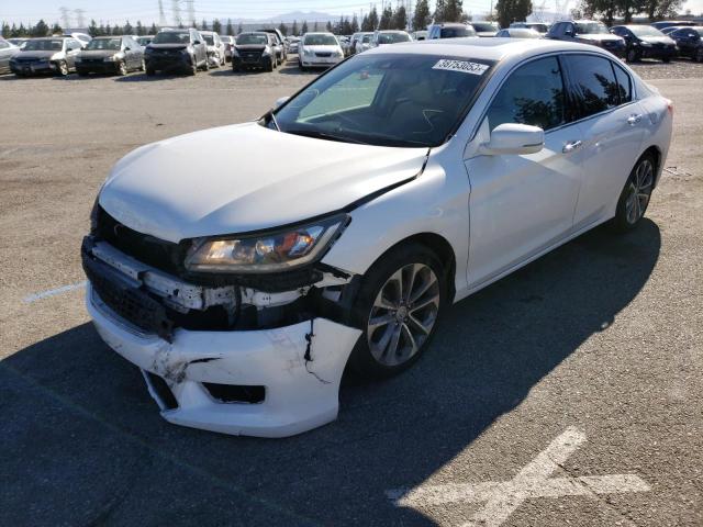 1HGCR3F8XEA027923 - 2014 HONDA ACCORD EXL WHITE photo 1