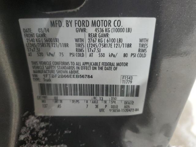 1FTBF2B66EEB56784 - 2014 FORD F250 SUPER DUTY GRAY photo 12