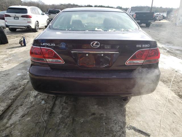 JTHBA30G855066924 - 2005 LEXUS ES 330 BURGUNDY photo 6