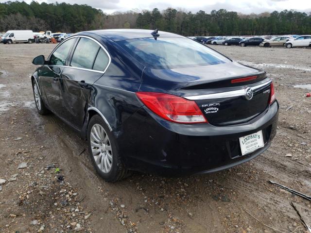 W04GR5EC6B1048503 - 2011 BUICK REGAL CXL BLACK photo 3