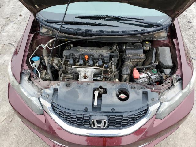 19XFB2F51DE098309 - 2013 HONDA CIVIC LX BURGUNDY photo 11