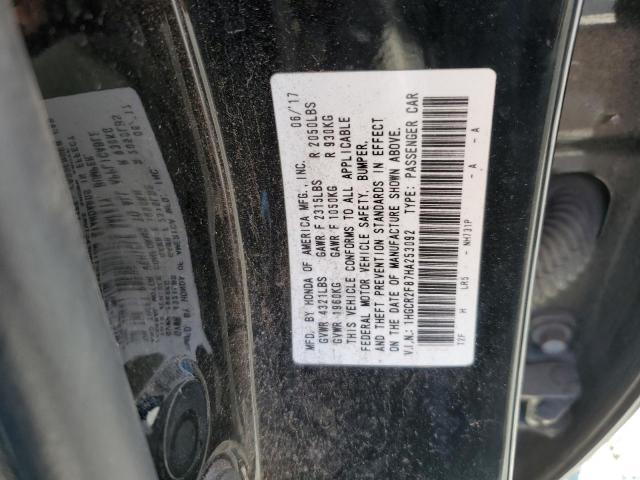 1HGCR2F87HA253092 - 2017 HONDA ACCORD EXL BLACK photo 12