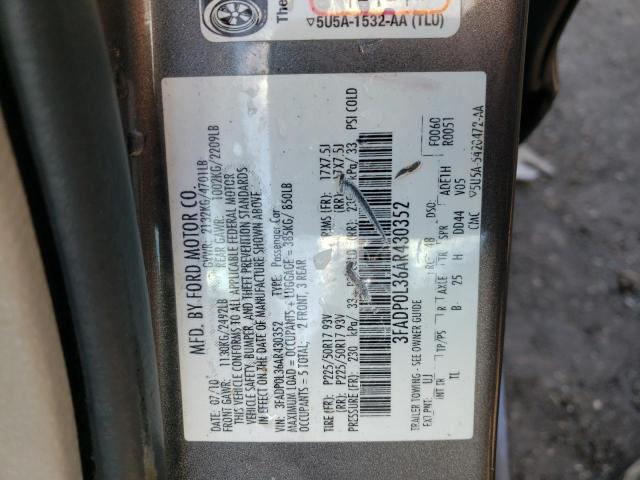 3FADP0L36AR430352 - 2010 FORD FUSION HYBRID GRAY photo 12