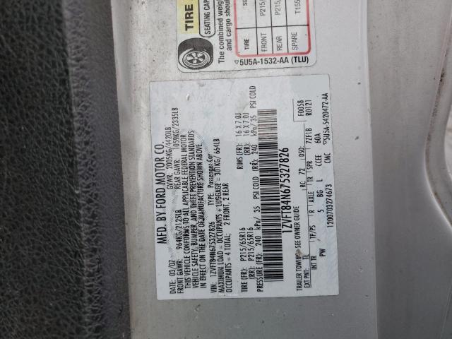 1ZVFT84N675327826 - 2007 FORD MUSTANG SILVER photo 12