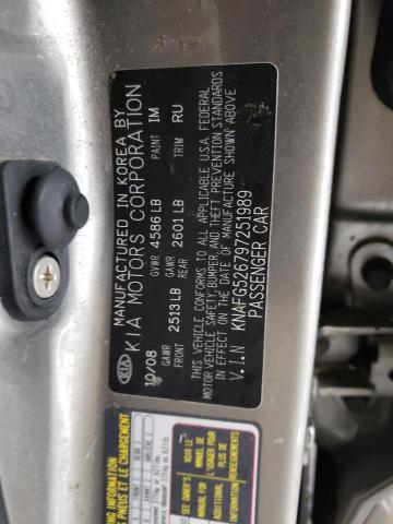 KNAFG526797251989 - 2009 KIA RONDO LX GRAY photo 12