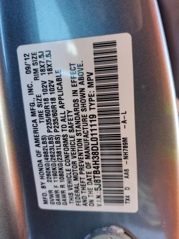 5J8TB4H38DL011119 - 2013 ACURA RDX SILVER photo 13