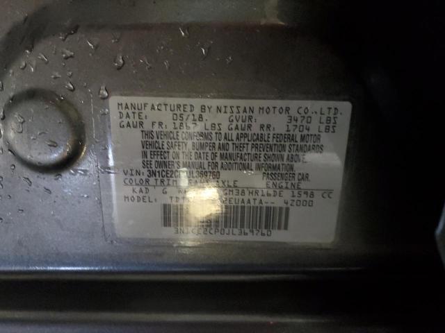 3N1CE2CP0JL369760 - 2018 NISSAN VERSA NOTE S GRAY photo 13