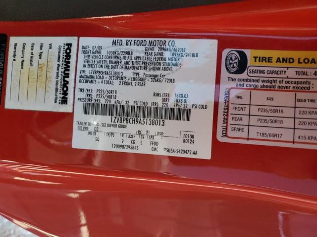 1ZVBP8CH9A5138013 - 2010 FORD MUSTANG GT RED photo 10