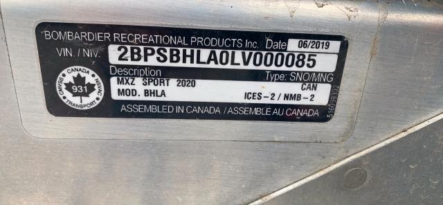 2BPSBHLA0LV000085 - 2020 SKI DOO SNOWMOBILE WHITE photo 1