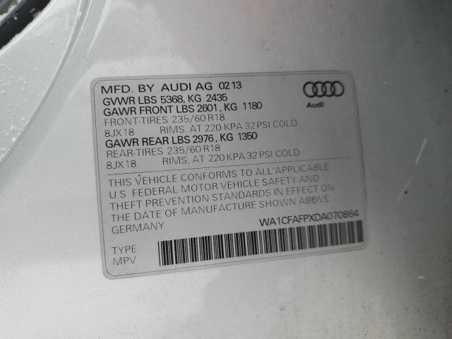 WA1CFAFPXDA070864 - 2013 AUDI Q5 PREMIUM SILVER photo 12