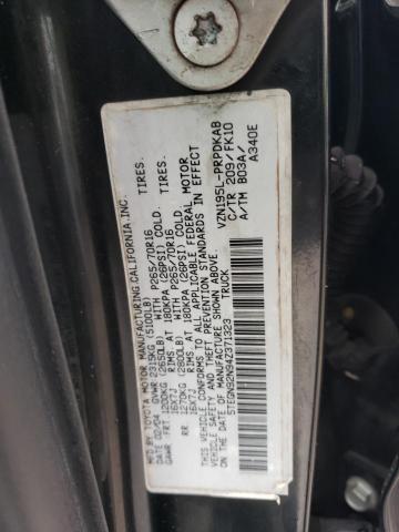 5TEGN92N94Z371323 - 2004 TOYOTA TACOMA DOUBLE CAB PRERUNNER BLACK photo 12