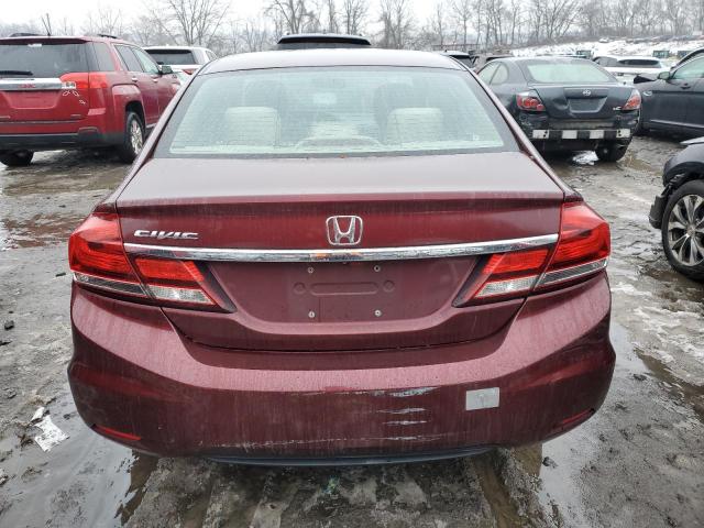 19XFB2F50DE237880 - 2013 HONDA CIVIC LX MAROON photo 6