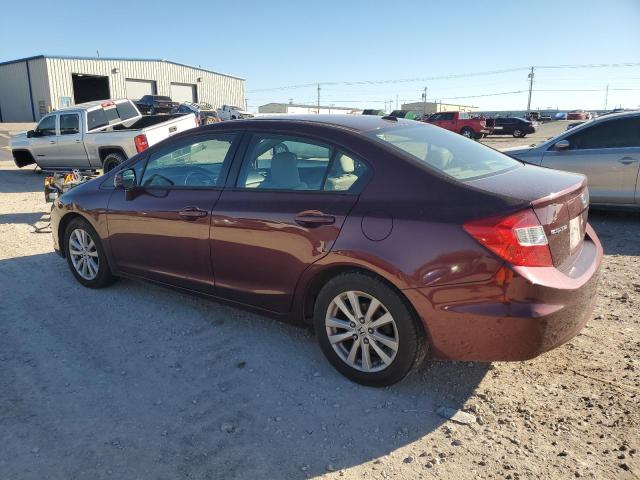 19XFB2F92CE041652 - 2012 HONDA CIVIC EXL MAROON photo 2