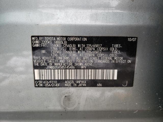 JTMBD35V585145486 - 2008 TOYOTA RAV4 TEAL photo 12