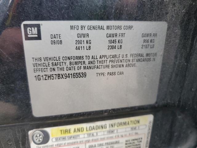 1G1ZH57BX94165539 - 2009 CHEVROLET MALIBU 1LT 黑色 照片 12