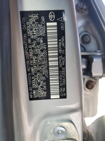 JTDBT923071031491 - 2007 TOYOTA YARIS SILVER photo 12