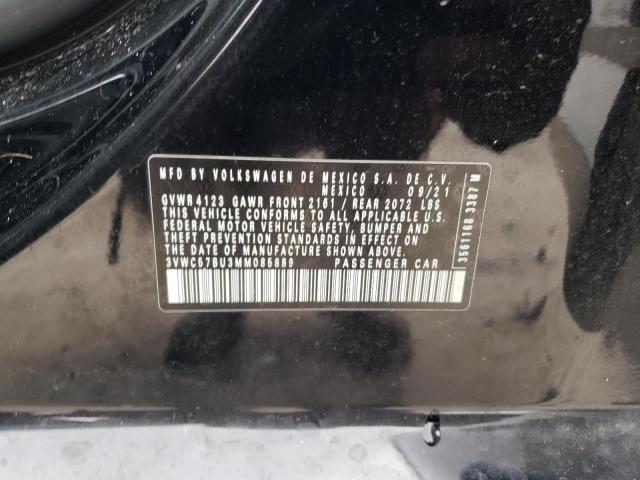 3VWC57BU3MM085889 - 2021 VOLKSWAGEN JETTA S BLACK photo 12