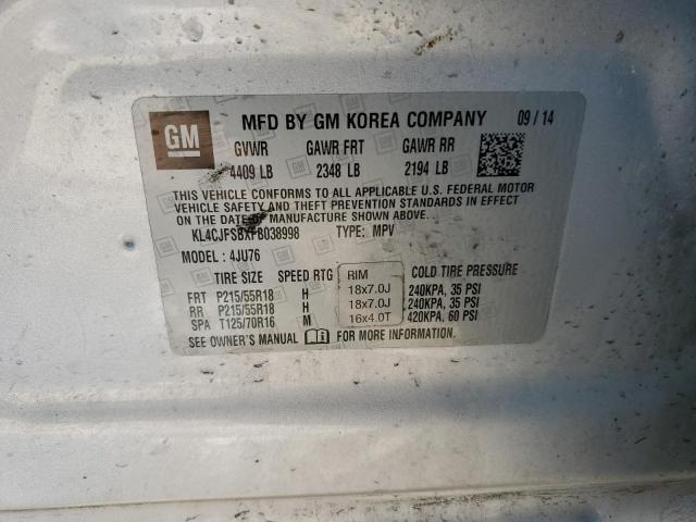 KL4CJFSBXFB038998 - 2015 BUICK ENCORE CONVENIENCE 银色 照片 12