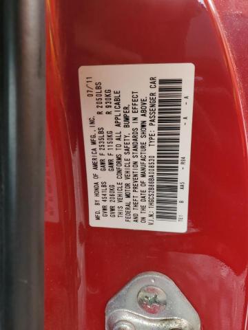 1HGCS2B86BA008530 - 2011 HONDA ACCORD EXL RED photo 11